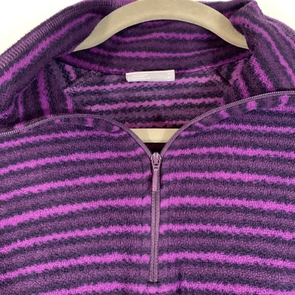 Columbia Purple & Black Striped Fleece Zip Sweater - Picture 5 of 8